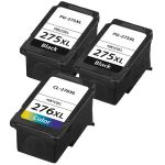 High Yield Canon Ink Cartridges 275 and 276 XL Combo Pack of 3: 2 PG-275XL Black, 1 CL-276XL Tri-color