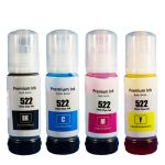 Ultra High Yield Epson Ink 522 Bottles 4-Pack: 1 Black, 1 Cyan, 1 Magenta, 1 Yellow