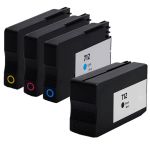 Replacement HP 712 Ink Cartridge Set - 4-Pack: 1 Black 38ml, 1 Cyan 29ml, 1 Magenta 29ml, 1 Yellow 29ml