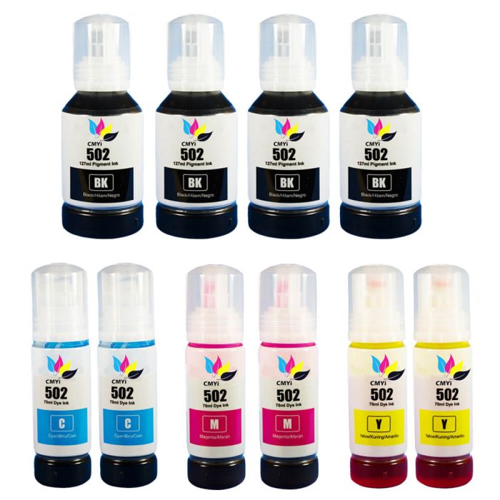 Epson 502 T502 Black & Color 10-pack Ink Bottles